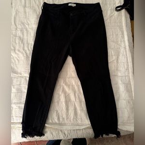 Black Jeans with Distressed Cuffs